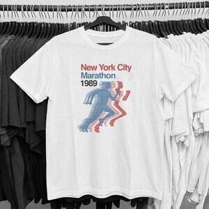New York City Marathon 1989 White Cotton T Shirt